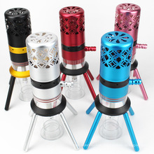 Mini DG-15 Portable Metal Smoking Accessories Four-legged Shisha Hookah with LED Lights